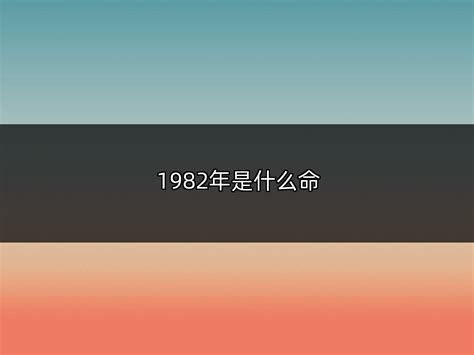 1982是什麼年|1982年是什么年